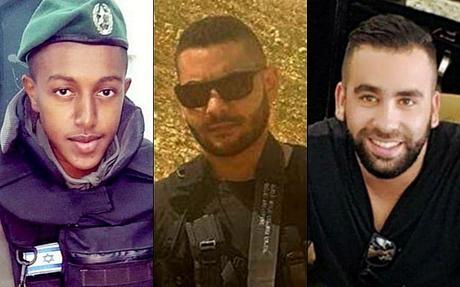 Estos son los tres héroes israelíes asesinados hoy por el terrorismo palestino. Estos son los tres héroes israelíes asesinados hoy por el terrorismo palestino.