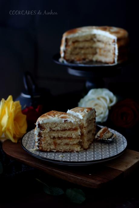 Tarta de Coco y Naranja con Merengue. Cookcakes de Ainhoa Tarta de Coco y Naranja con Merengue. Cookcakes de Ainhoa