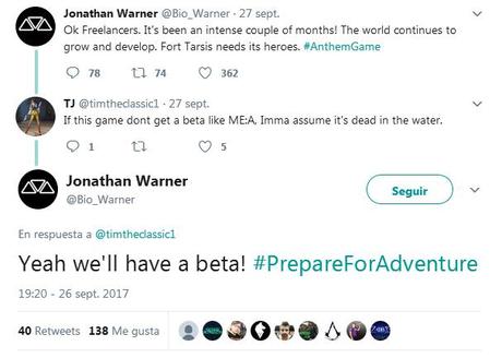 Anthem Anthem confirma que tendrá Beta antes de su lanzamiento oficial