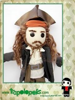 versión de trapo de jack sparrow 30cm