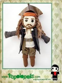 versión de trapo de jack sparrow 30cm