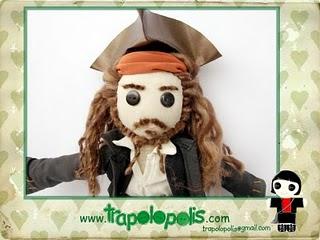 versión de trapo de jack sparrow 30cm