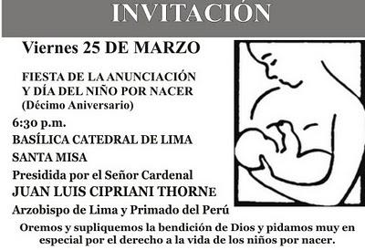 DIA DEL NIÑO POR NACER EN LIMA DIA DEL NIÑO POR NACER EN LIMA