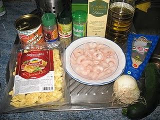 Saccottini de bacon y rúcula con salsa de calabacín y gambas Saccottini de bacon y rúcula con salsa de calabacín y gambas