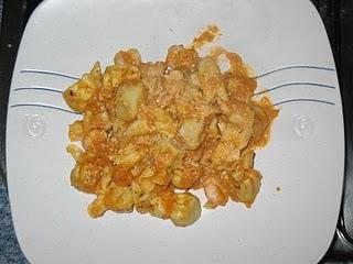 Saccottini de bacon y rúcula con salsa de calabacín y gambas Saccottini de bacon y rúcula con salsa de calabacín y gambas