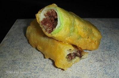 Canelón de puerro relleno de Morcilla Rios en tempura!! Canelón de puerro relleno de Morcilla Rios en tempura!!