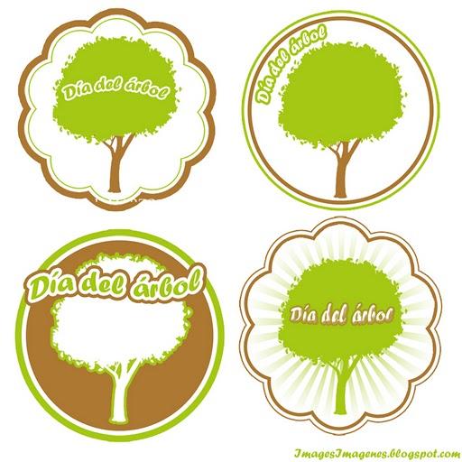 Etiquetas para el Día del Árbol. Etiquetas Chapitas para el Dia del Arbol