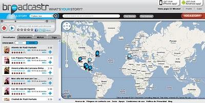 Broadcastr: contando audio historias sobre un mapa