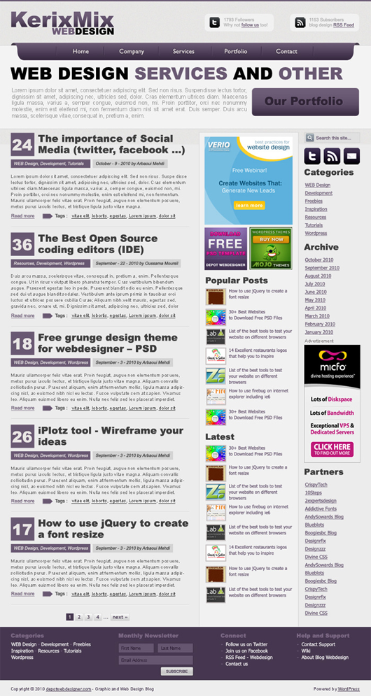 KerixMix Kerix Mix layout per webdesigner