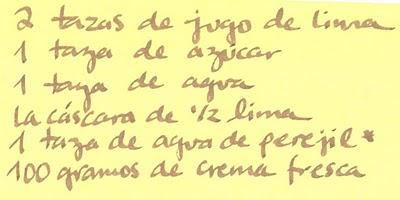 Nieve de lima y perejil Nieve de lima y perejil