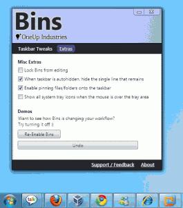 Como Agrupar y organizar los iconos de programa en la barra de tareas de Windows 7, con Bins