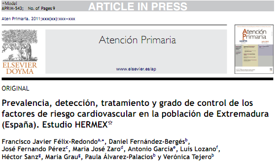 HERMEX y DARIOS: Factores de riesgo cardiovascular en Extremadura y en Espana en el siglo XXI
