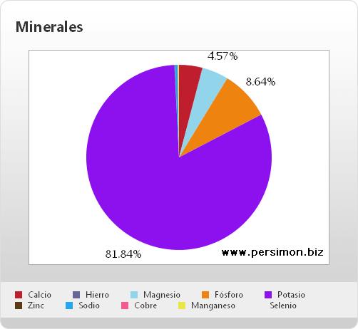 Gráfico de minerales del persimón Gráfico de minerales del persimón