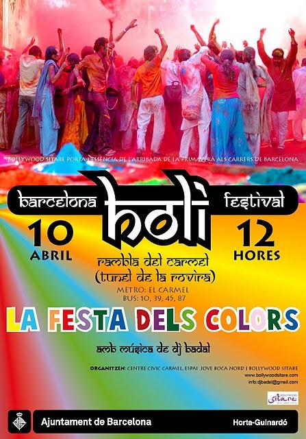 El Festival de Holi en Barcelona. Celebra la  Fiesta de los colores india el 10 de Abril