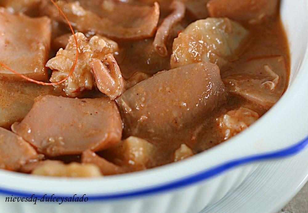 CALAMARES CON LANGOSTINOS CALAMARES CON LANGOSTINOS