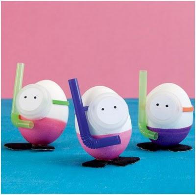 Una forma diferente de decorar Huevos de Pascua. Huevos de Pascua decorados como Buzos