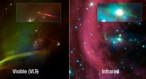 pia13929-640 Chorros sincronizados alrededor de una estrella joven