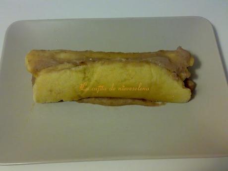 Brazo de gitano de chocolate con relleno de castañas Brazo de gitano de chocolate con relleno de castañas