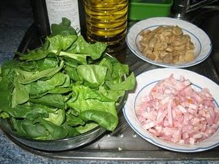 Espinacas con bacon en salsa de miel y jerez Espinacas con bacon en salsa de miel y jerez