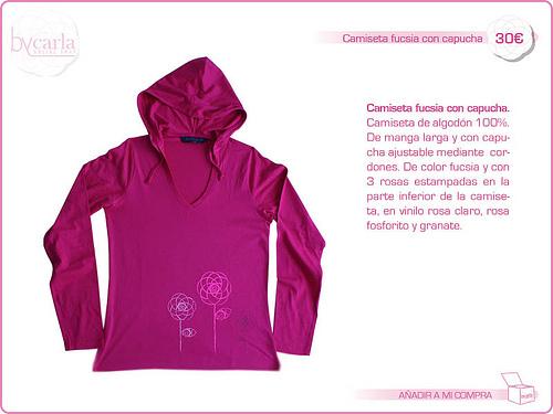 Camiseta fucsia capucha