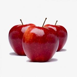 El rojo fuente de salud: manzanas, fresas y pimientos