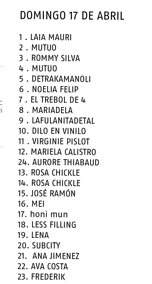 Diseñadores participantes día 17 Diseñadores participantes día 17