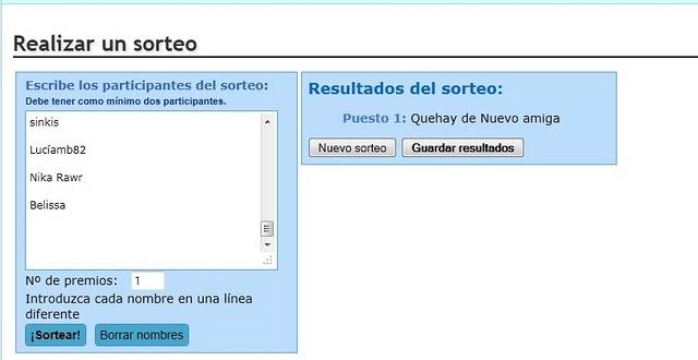 Lista de Participantes y Resultados de los Sorteos. Lista de Participantes y Resultados de los Sorteos.