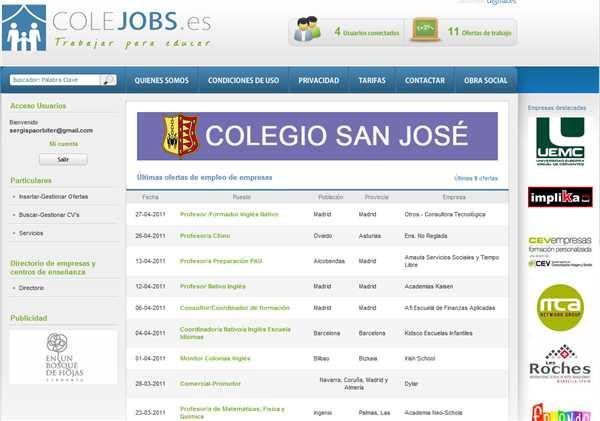 Portal de empleo dedicado al sector de la educación Colejobs