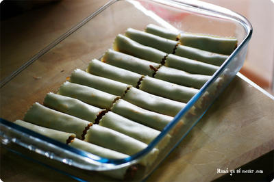 Canelones a la boloñesa Canelones a la boloñesa