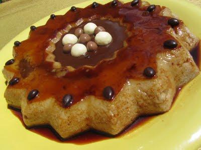 FLAN DE PERAS CON SALSA DE CHOCOLATE FLAN DE PERAS CON SALSA DE CHOCOLATE