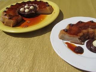 FLAN DE PERAS CON SALSA DE CHOCOLATE FLAN DE PERAS CON SALSA DE CHOCOLATE