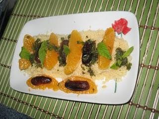 Ensalada mozárabe de cous-cous con naranja, dátiles y menta. NarSafor y Dismuco Ensalada mozárabe de cous-cous con naranja, dátiles y menta. NarSafor y Dismuco
