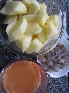 PATATAS CON LANGOSTINOS PATATAS CON LANGOSTINOS