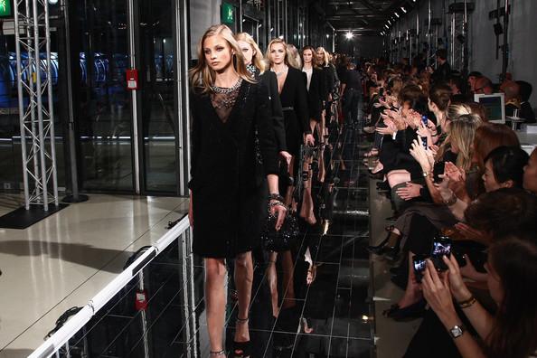 MANGO NEW COLLECTION WITH KATE MOSS Models walk the runway at the Mango new collection launch at Centre Pompidou on May 17, 2011 in Paris, France.