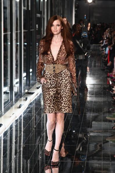 MANGO NEW COLLECTION WITH KATE MOSS A model walks the runway during the Mango new collection launch at Centre Pompidou on May 17, 2011 in Paris, France.