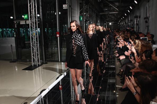 MANGO NEW COLLECTION WITH KATE MOSS Models walk the runway at the Mango new collection launch at Centre Pompidou on May 17, 2011 in Paris, France.