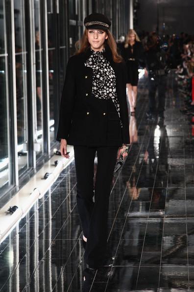 MANGO NEW COLLECTION WITH KATE MOSS A model walks the runway during the Mango new collection launch at Centre Pompidou on May 17, 2011 in Paris, France.