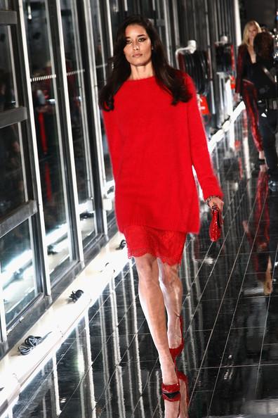 MANGO NEW COLLECTION WITH KATE MOSS A model walks the runway at the Mango new collection launch at Centre Pompidou on May 17, 2011 in Paris, France.