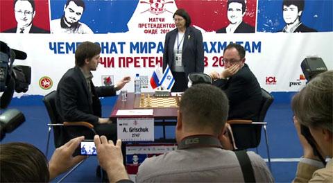 TABLAS TAMBIEN EN LA SEGUNDA PARTIDA ENTRE GRISCHUK Y GELFAND TABLAS TAMBIEN EN LA SEGUNDA PARTIDA ENTRE GRISCHUK Y GELFAND