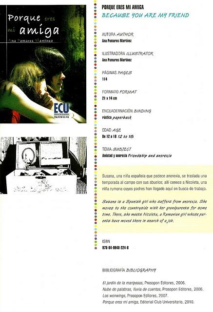 Los dos libros de la escritora Ana Pomares, editados por ECU, en el catálogo de la Feria de Bolonia 2011 (Italia)