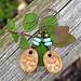 Crafts & Beauty ceramic charms, green turquoise, and antiqued brass earrings