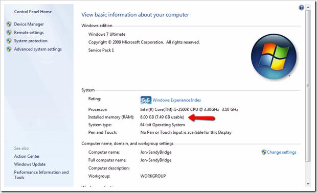 usar-toda-memoria-usable-windows7-1 ¿Por qué mi Windows 7 de 64bits solo muestra 3GB de los 4GB usables?