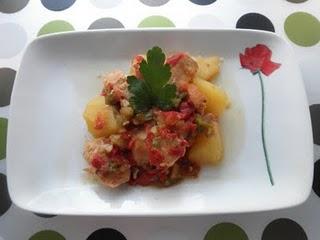 Estofado de pavo con pimientos del piquillo Estofado de pavo con pimientos del piquillo