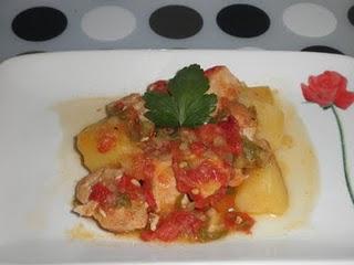 Estofado de pavo con pimientos del piquillo Estofado de pavo con pimientos del piquillo