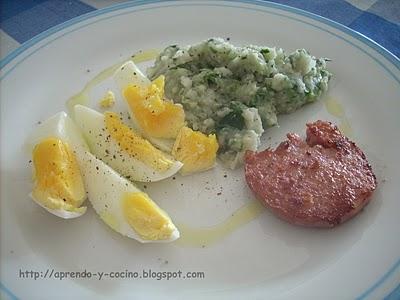 Puré de ñame con espinacas Puré de ñame con espinacas