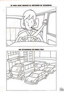 DIBUJOS PARA COLOREAR DE EDUCACIÓN VIAL DIBUJOS PARA COLOREAR DE EDUCACIÓN VIAL