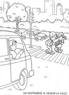 DIBUJOS PARA COLOREAR DE EDUCACIÓN VIAL DIBUJOS PARA COLOREAR DE EDUCACIÓN VIAL