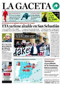 El fachódromo (23).- “ETA ya tiene alcalde en San Sebastian” (1ª página de La Gaceta, 12-junio-2011)
