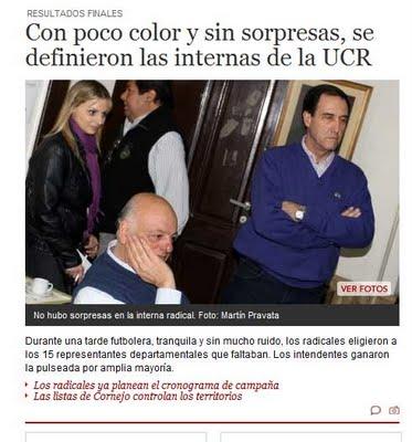Cómo titularon los diarios mendocinos la interna radical Cómo titularon los diarios mendocinos la interna radical