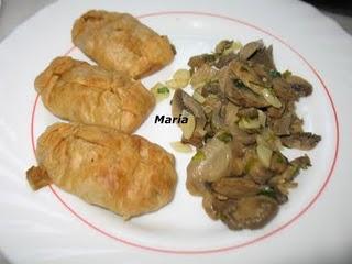 Paquetitos de verduras con champiñones al ajillo